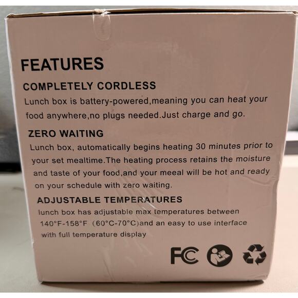 Cordless Electric Lunch Box, 1.2L Self Heating Lunch Box - Picture 14 of 16